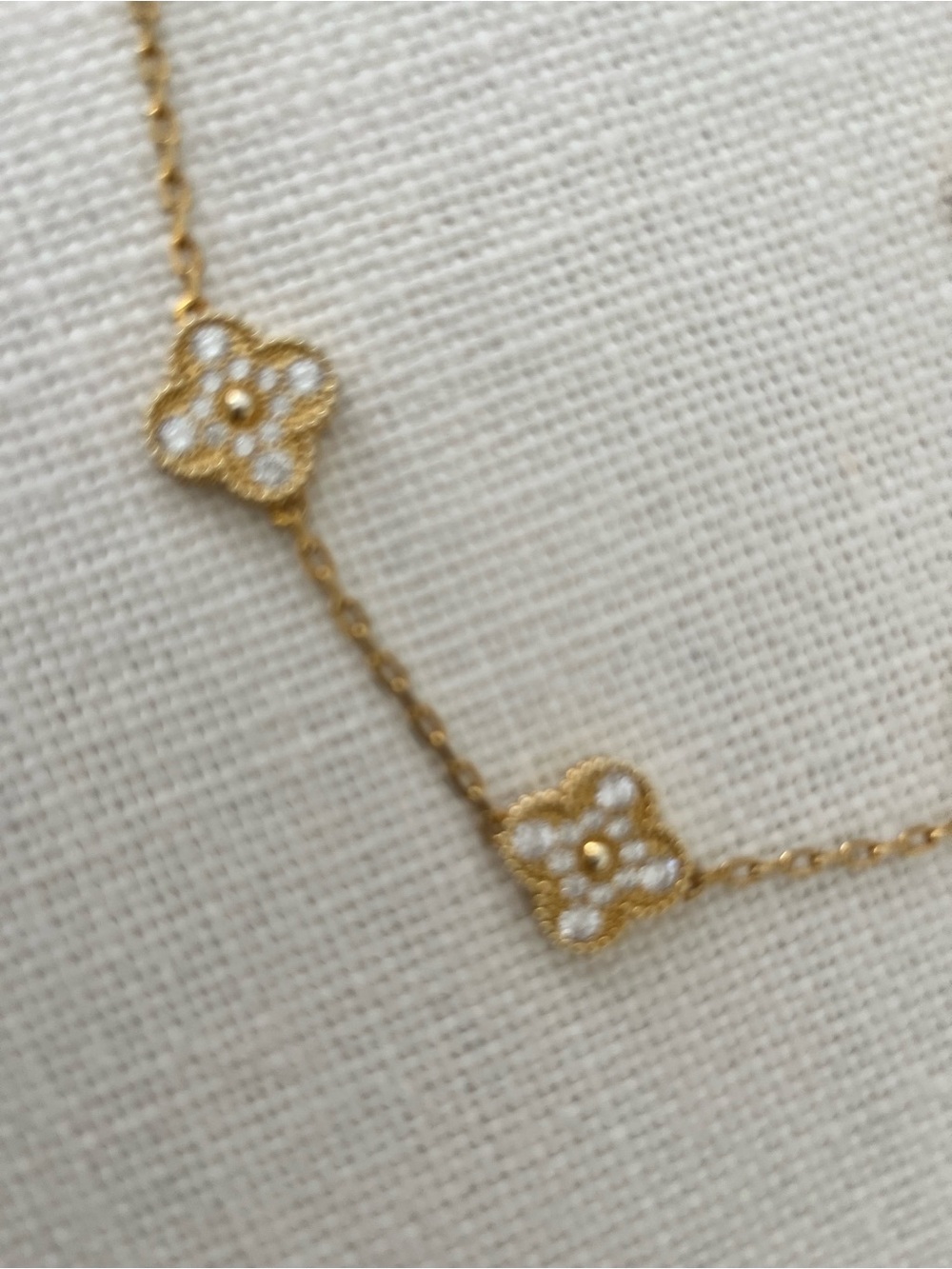 Alahambra Clover 10 Necklace with gold and pave Accents - Picture 4 of 6